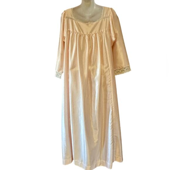 Vintage Christian Dior - NeimanMarcus Pink Flannel Lined Satin Long Gown Medium - Picture 2 of 8